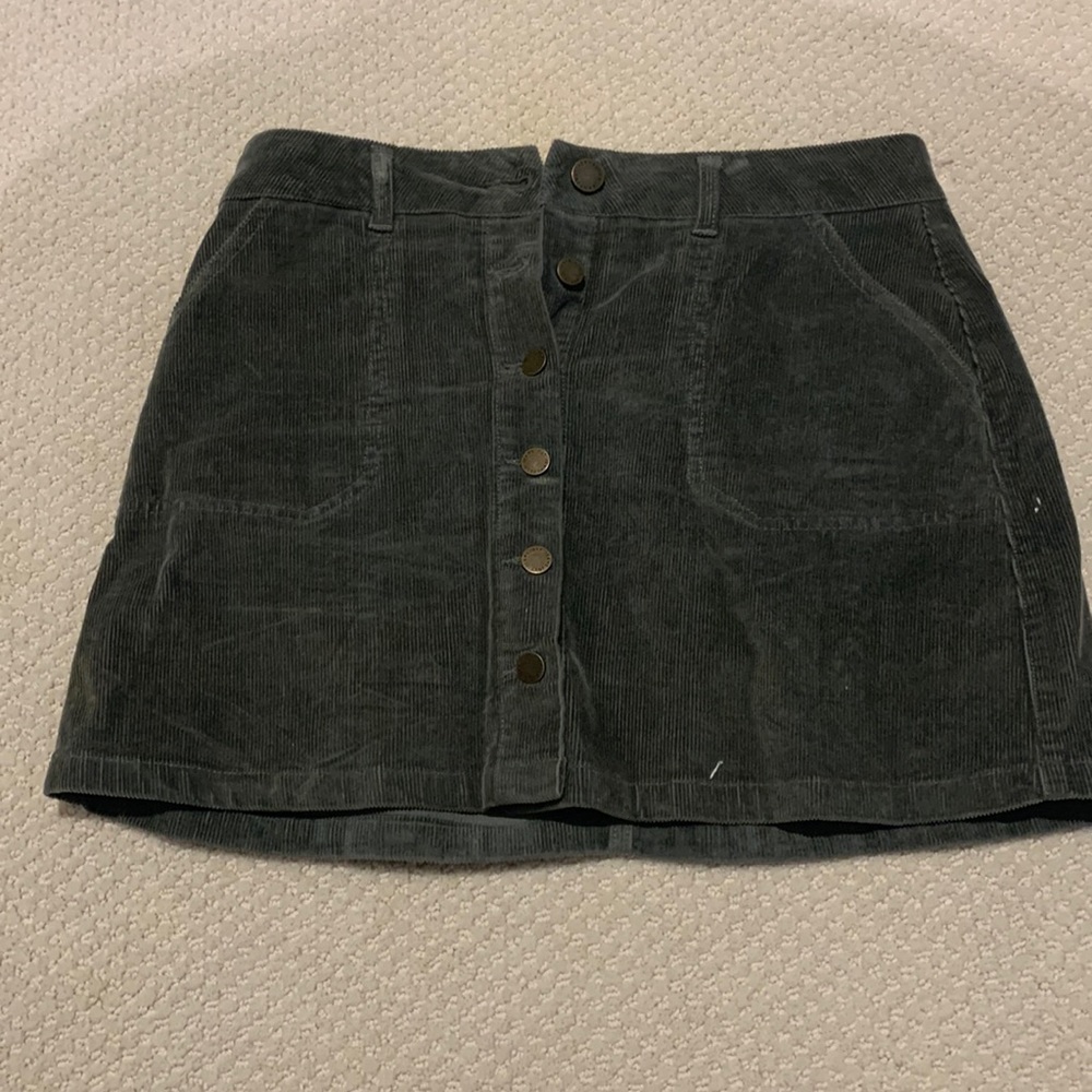Madewell Army Green Corduroy Mini Skirt